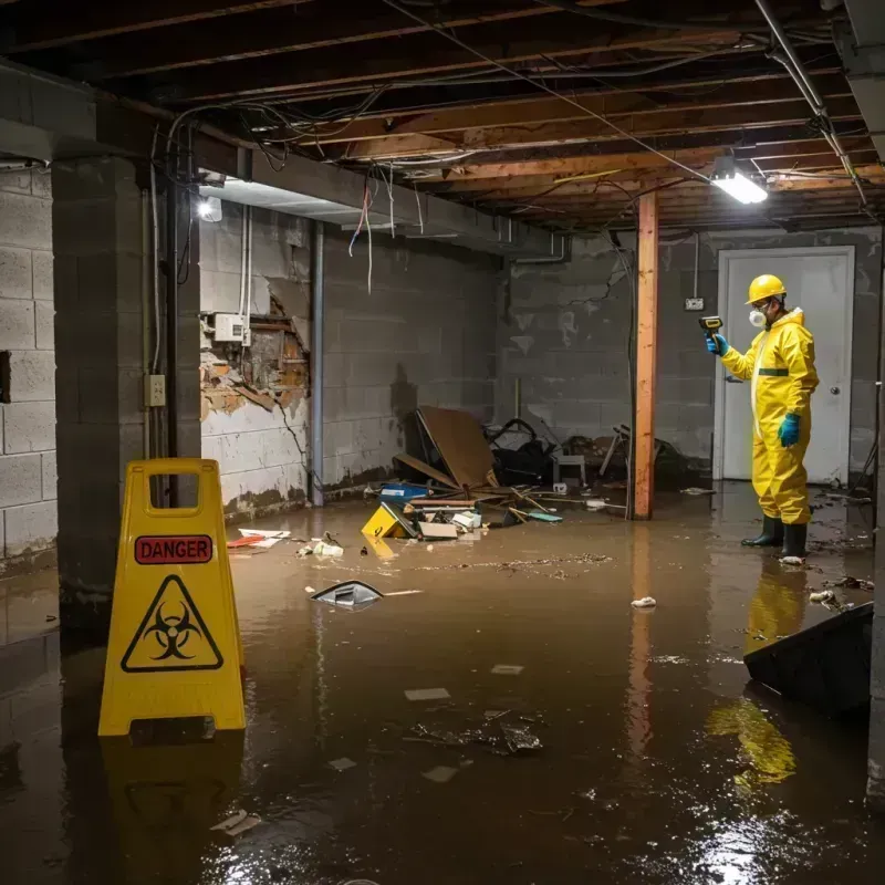 Flooded Basement Electrical Hazard in Streator, IL Property